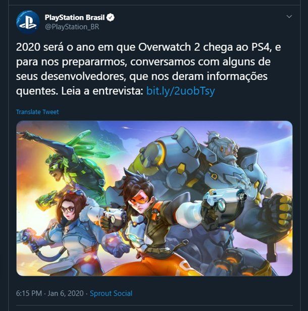 PlayStation Brazil сообщила год выхода Overwatch 2