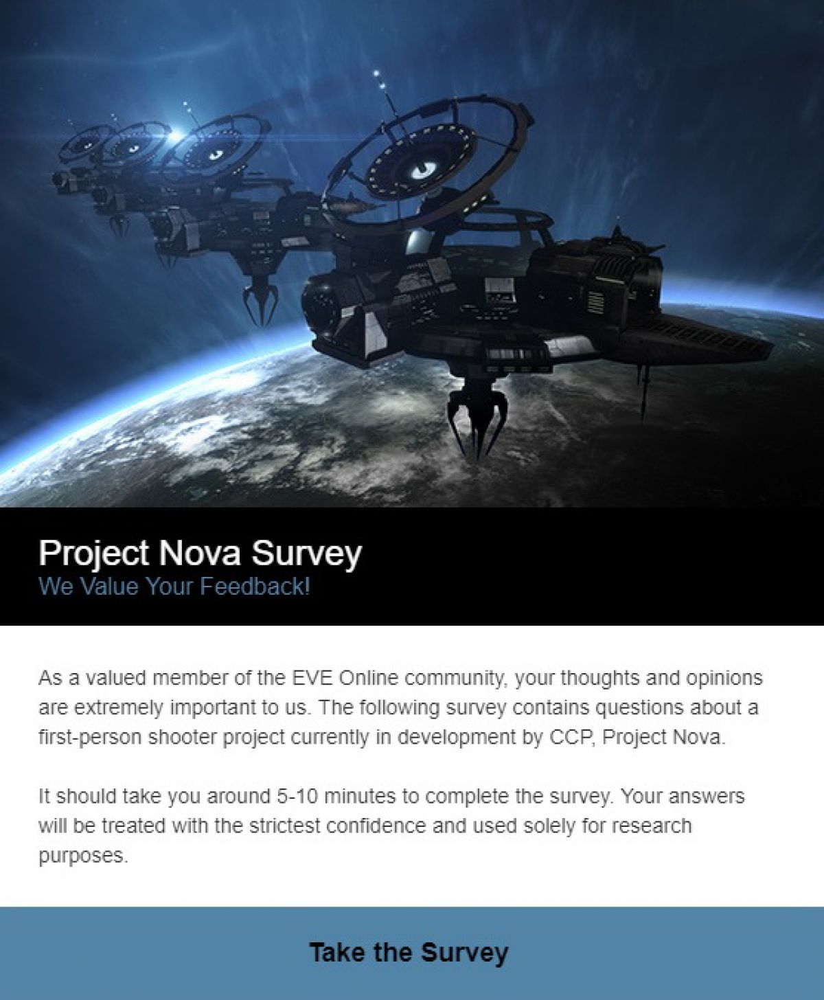 CCP Games опрашивает фанатов на тему Sci-Fi шутера Project Nova