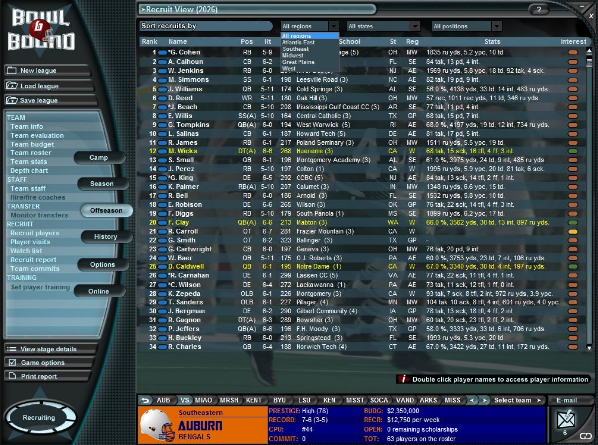Скриншот 6 к игре Bowl Bound College Football