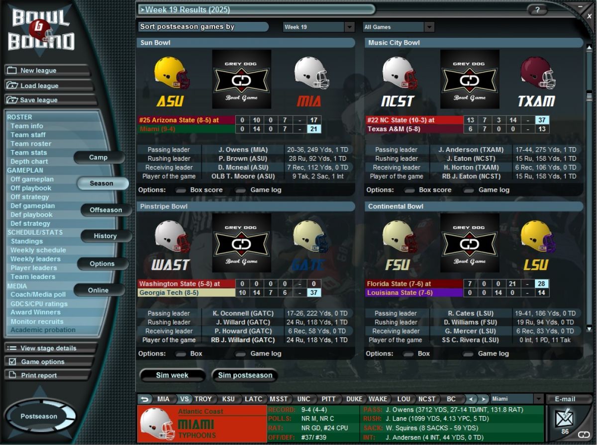 Скриншот 8 к игре Bowl Bound College Football
