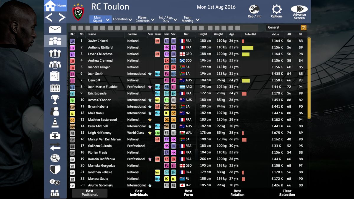 Скриншот 8 к игре Rugby Union Team Manager 2017