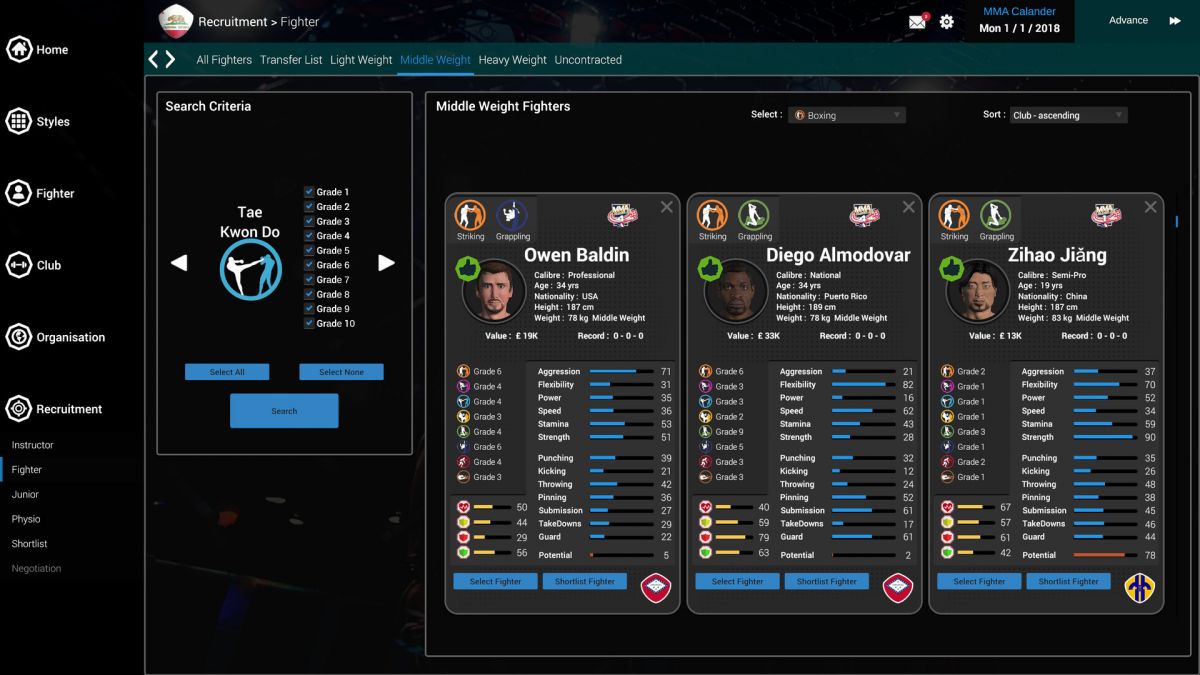 Скриншот 7 к игре MMA Team Manager
