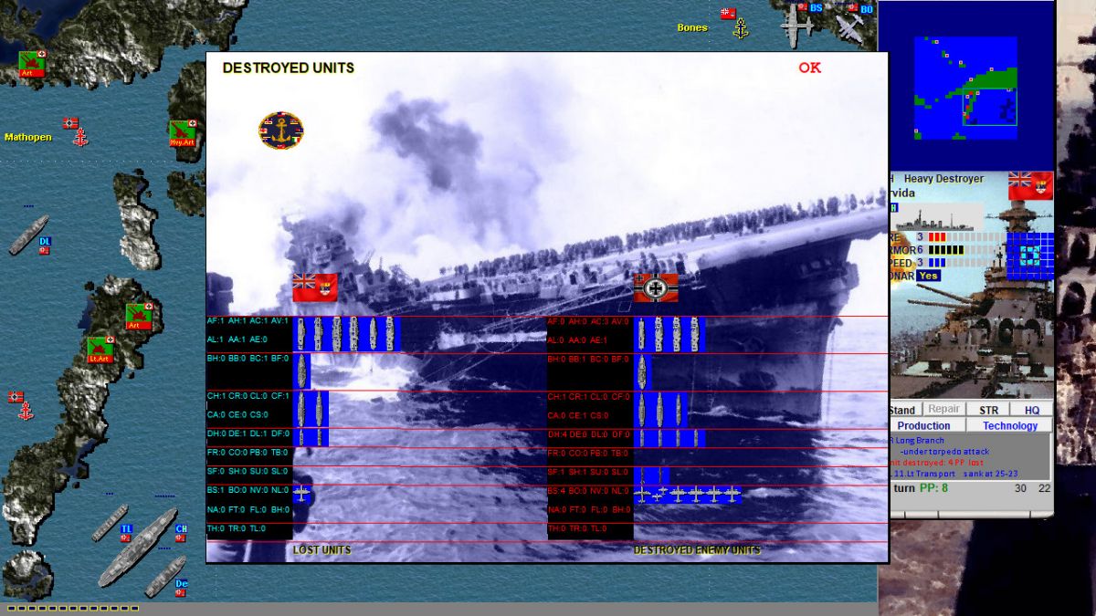 Скриншот 2 к игре Battleships and Carriers - WW2 Battleship Game