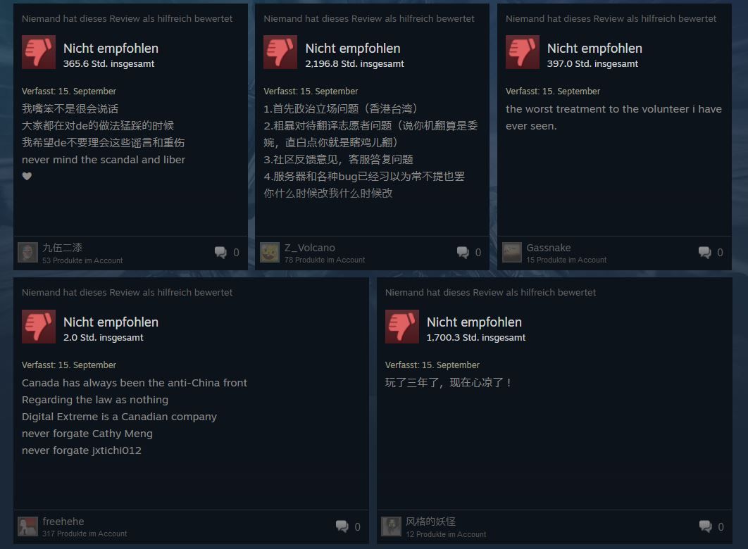 Китайские игроки массово занижают рейтинг Warframe в Steam