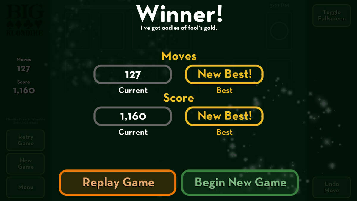 Скриншот 5 к игре Big Klondike - Classic Solitaire