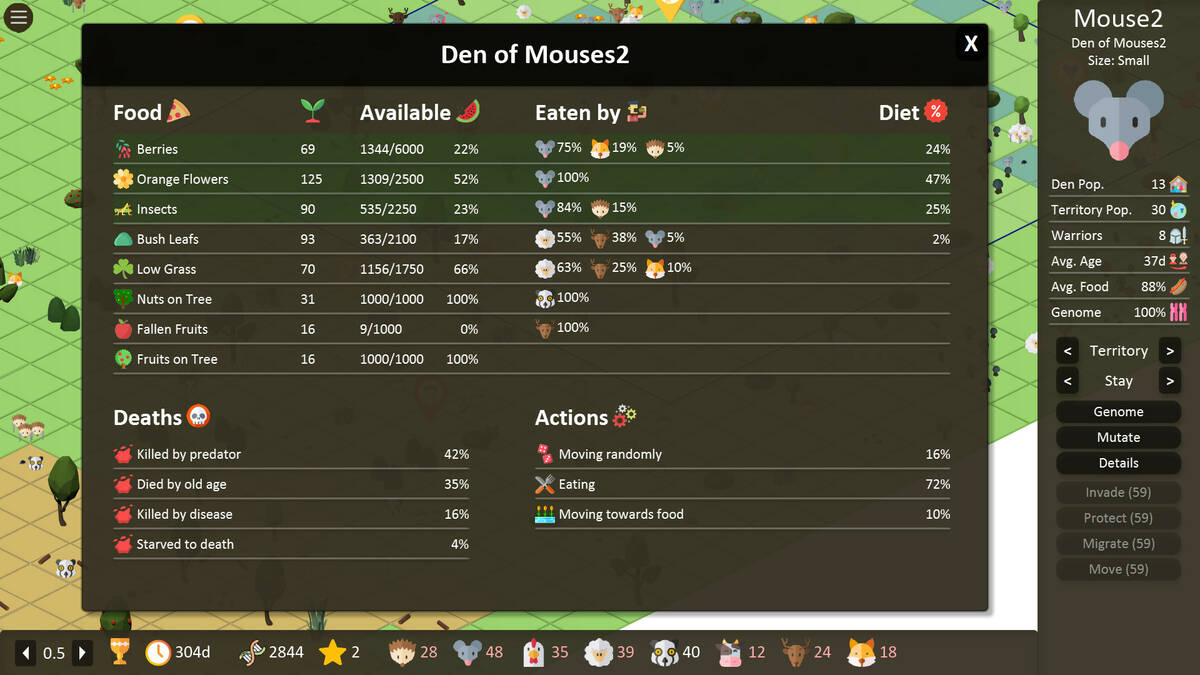 Скриншот 5 к игре Territory: Animals Genetic Strategy