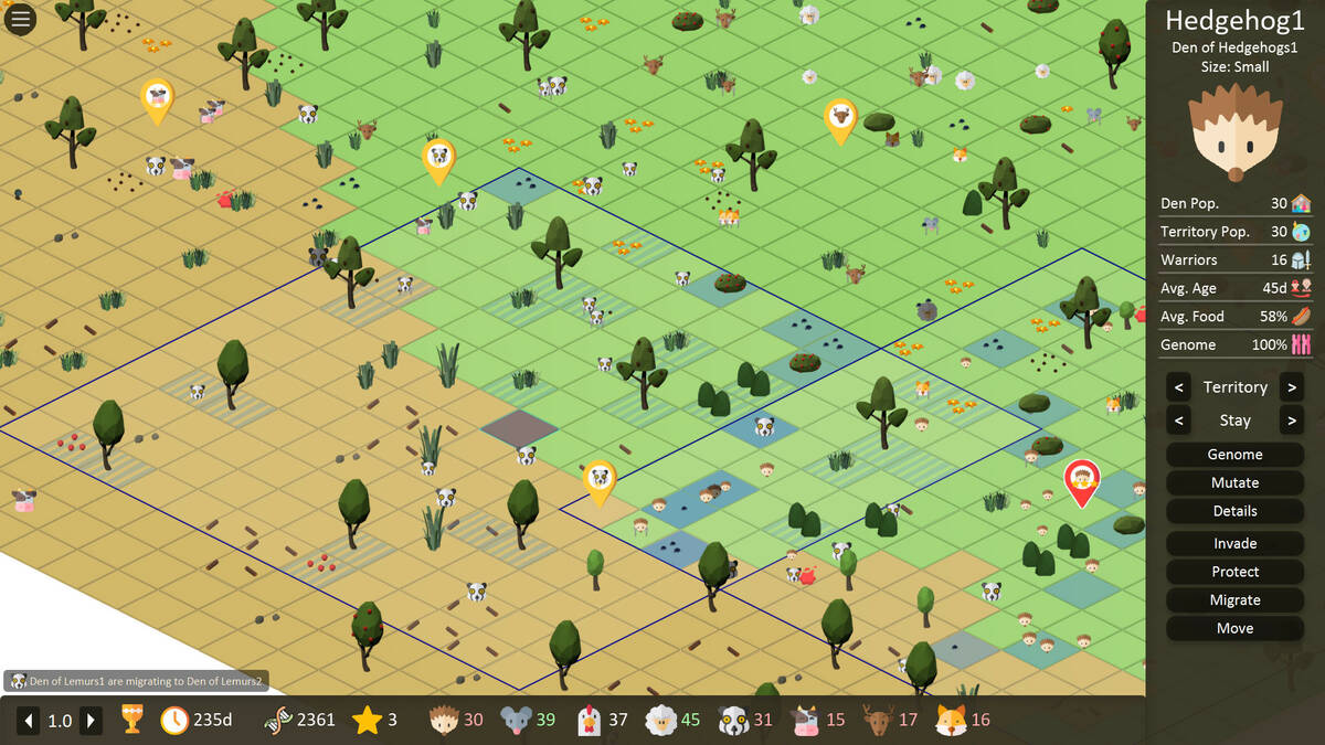 Скриншот 6 к игре Territory: Animals Genetic Strategy