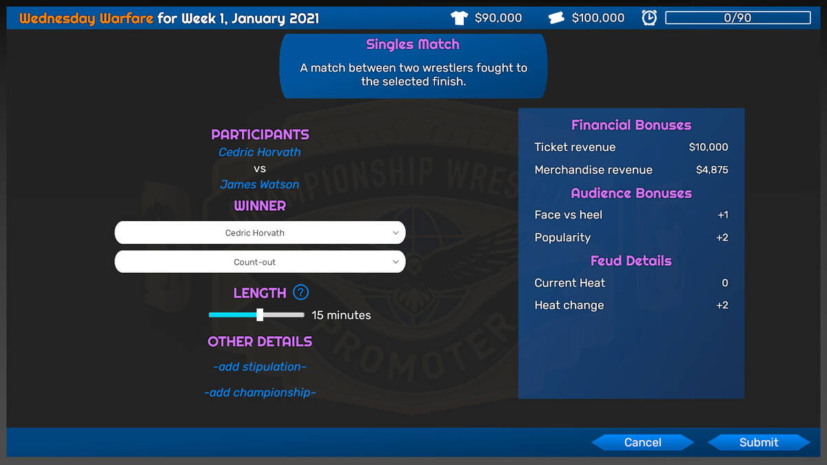 Скриншот 7 к игре Championship Wrestling Promoter