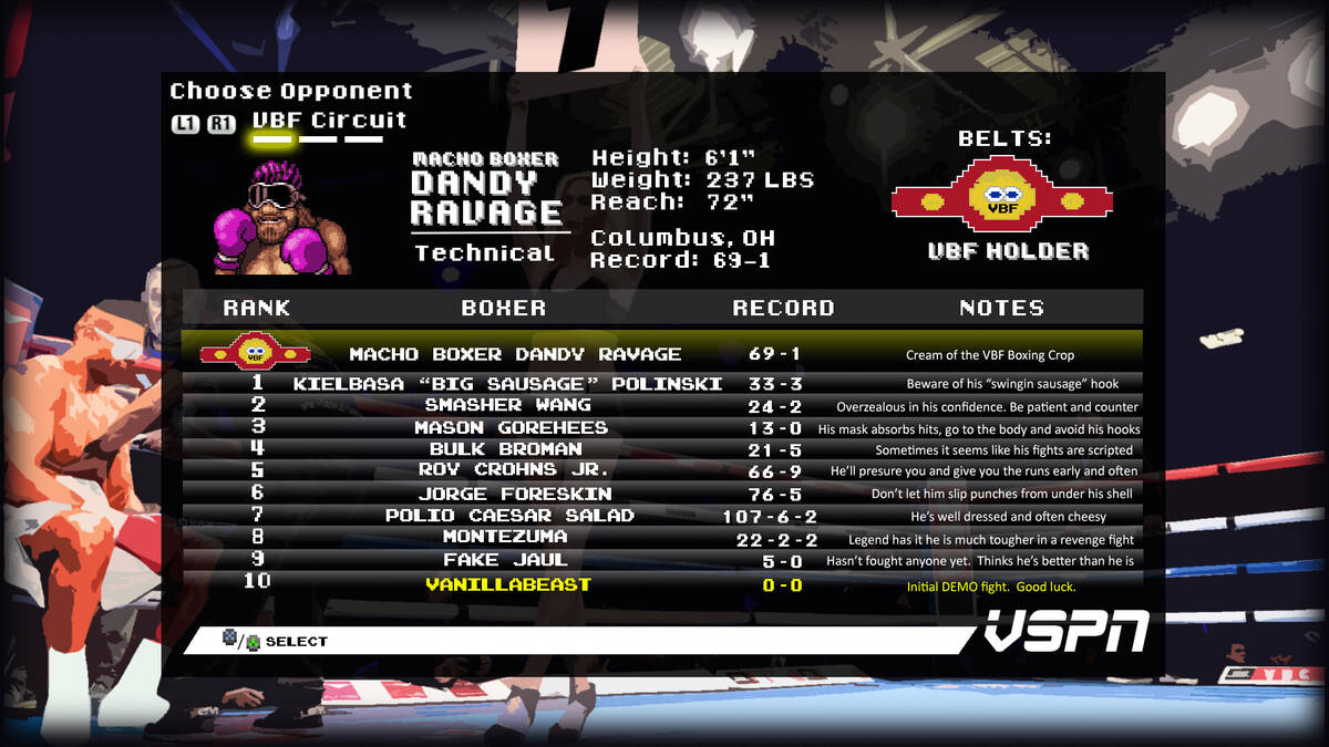 Скриншот 6 к игре VanillaBeast: Retro Knock-Out!