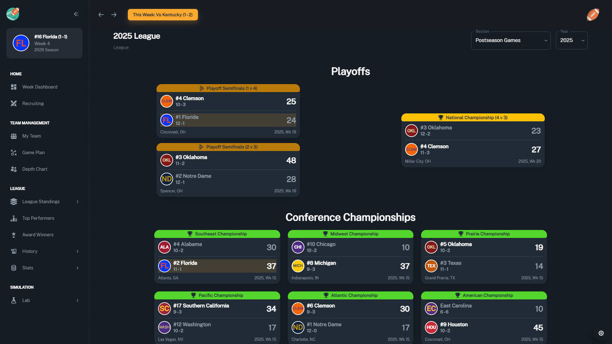 Скриншот 6 к игре Football Coach: College Dynasty