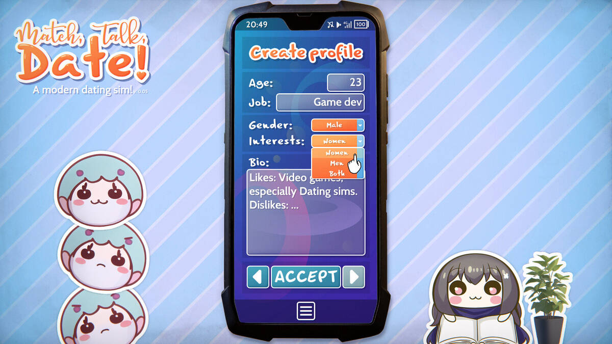 Скриншот 6 к игре Match, Talk, Date! - A modern dating sim!