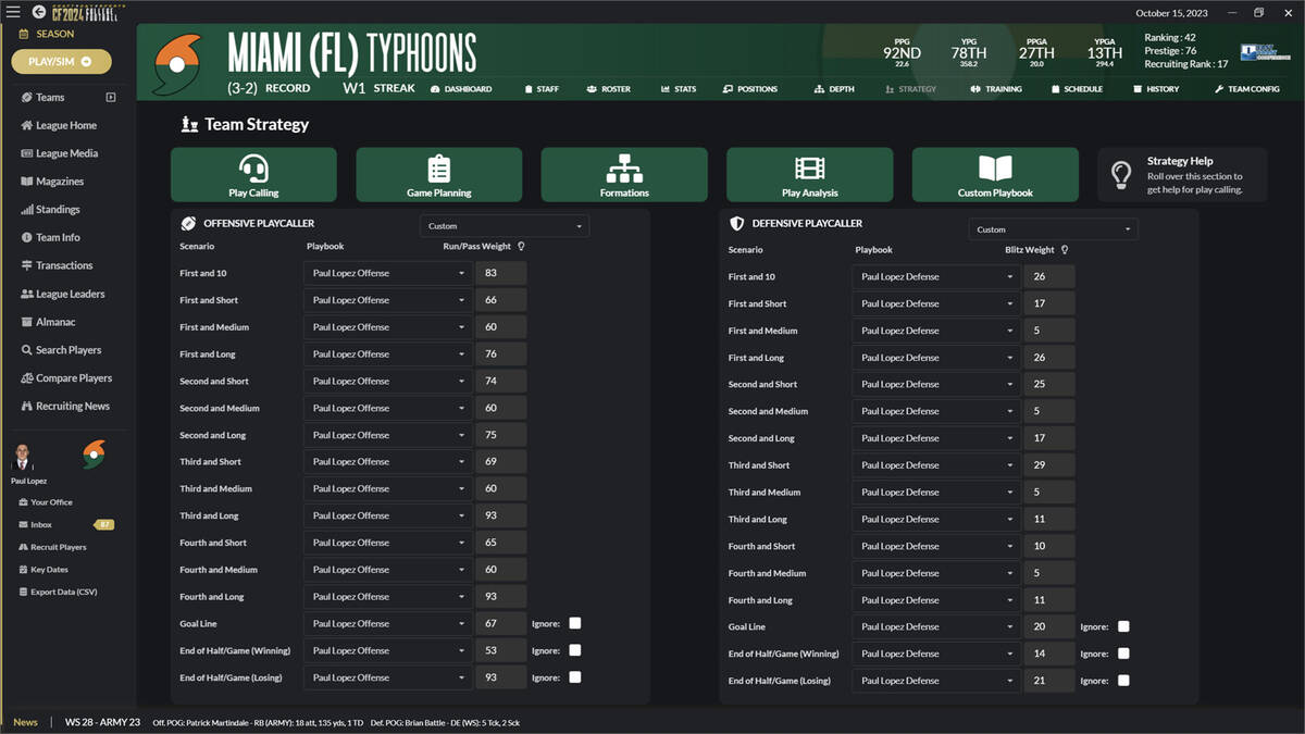 Скриншот 7 к игре Draft Day Sports: College Football 2024