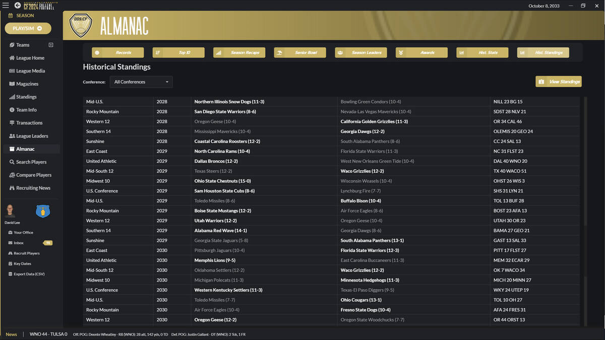 Скриншот 8 к игре Draft Day Sports: College Football 2024