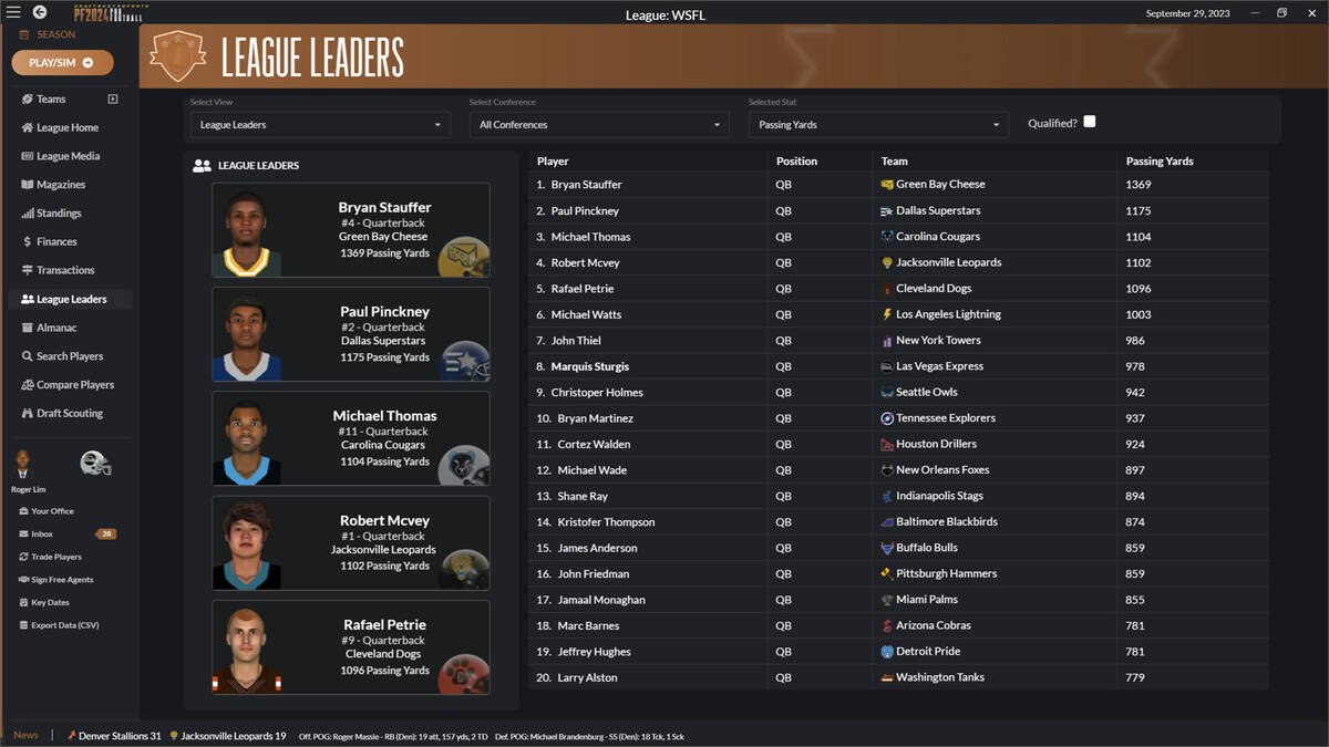 Скриншот 6 к игре Draft Day Sports: Pro Football 2024