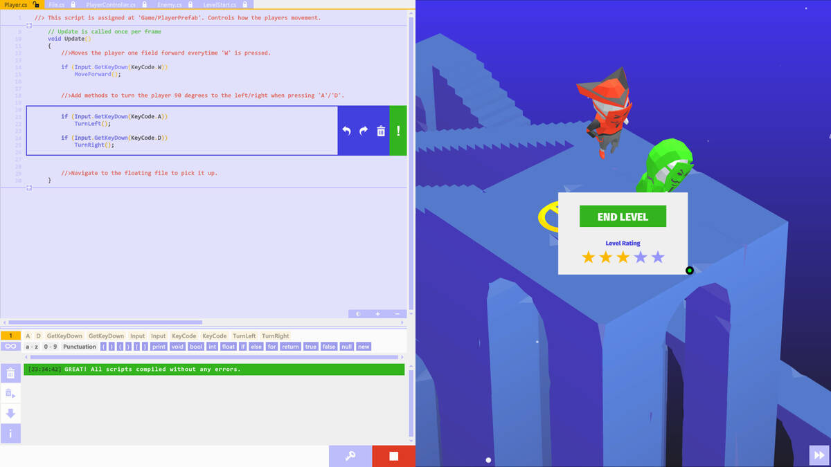 Скриншот 6 к игре U-Sharp: The Unity Coding Learning Game