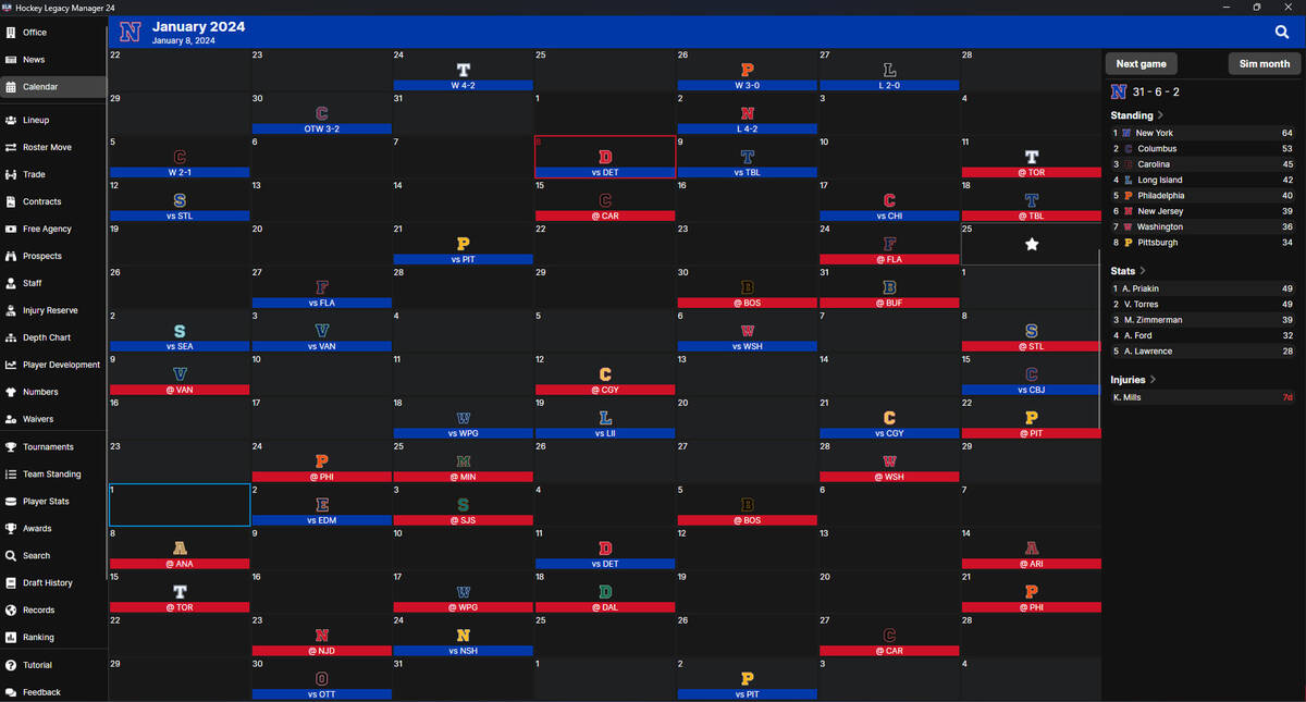 Скриншот 8 к игре Hockey Legacy Manager 24