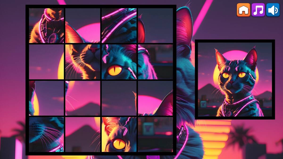 Скриншот 5 к игре OG Puzzlers: Synthwave Cats