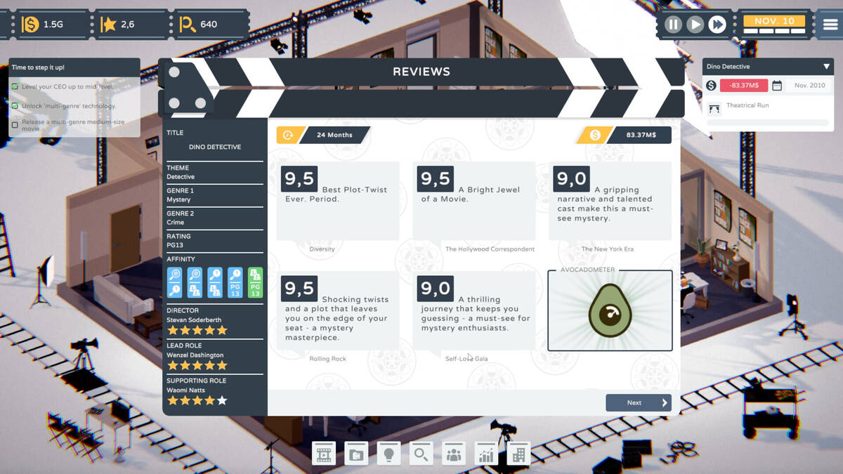 Скриншот 7 к игре The Executive - Movie Industry Tycoon