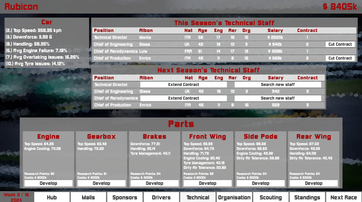 Скриншот 5 к игре Formula Racing Manager