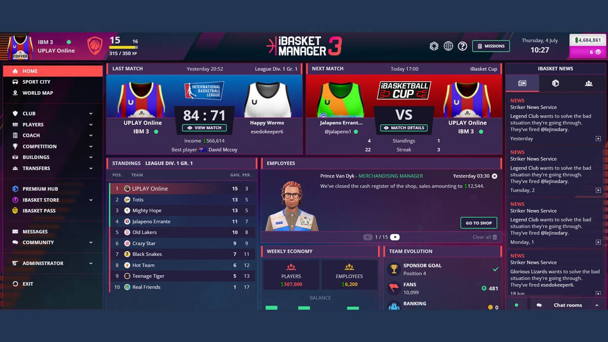 Скриншот 5 к игре iBasket Manager 3 - Online Basketball Manager