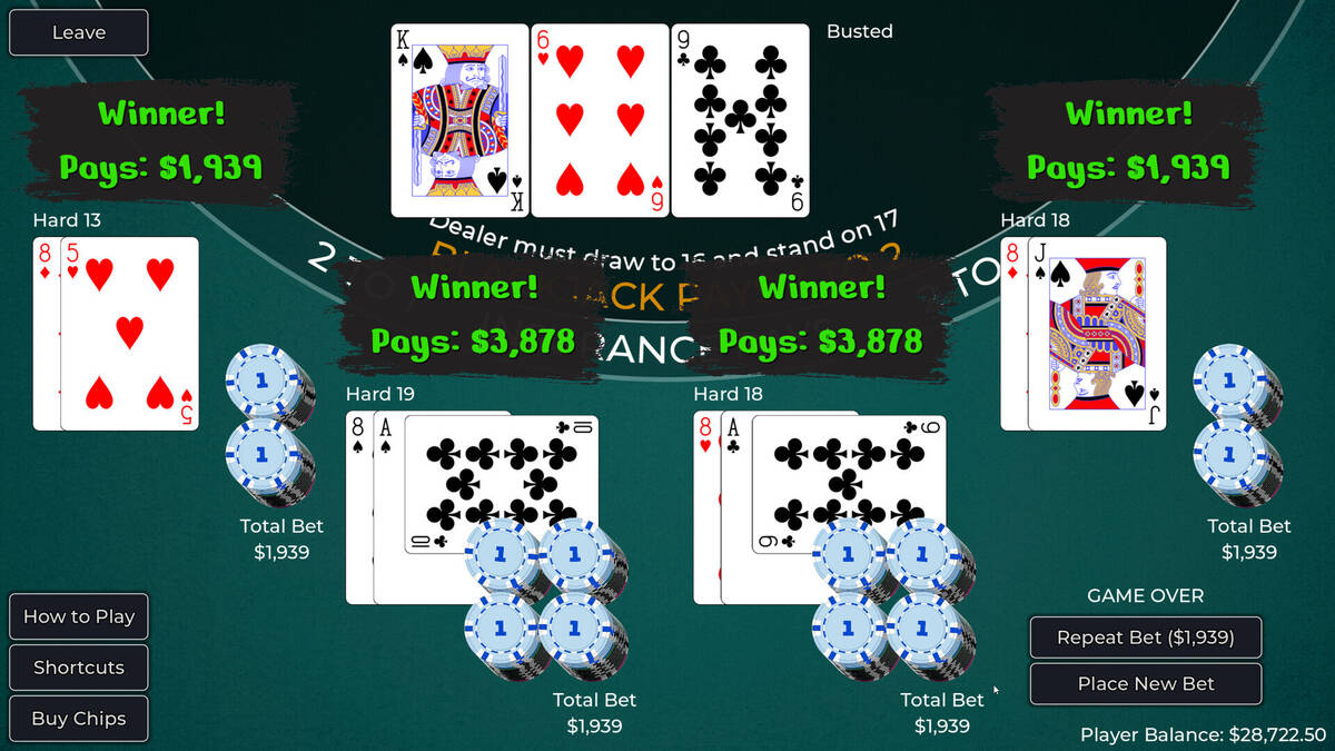 Скриншот 5 к игре Player vs. Dealer Blackjack