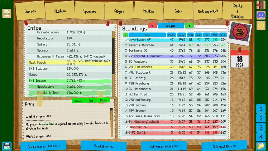 Скриншот 5 к игре Boeckham's Football Manager