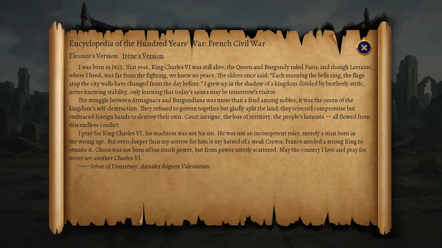 Скриншот 6 к игре Fire & Crown: A Romantic Tale of the Hundred Years' War