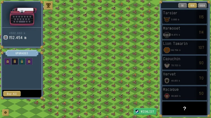 Скриншот 5 к игре Infinite Monkey Clicker