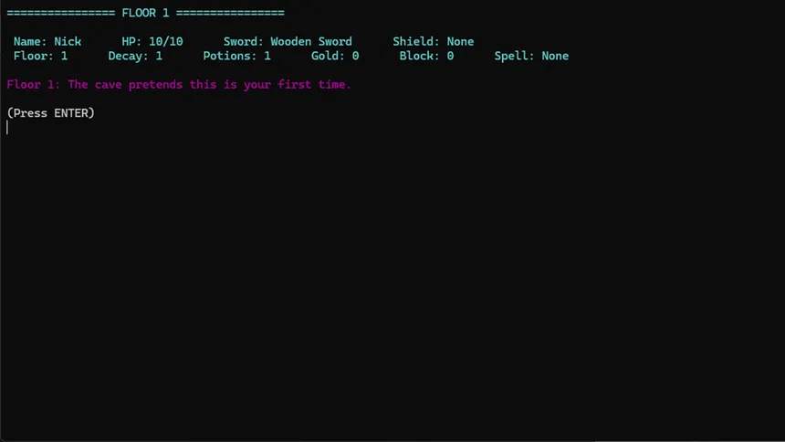 Скриншот 7 к игре Nick's Text Adventure