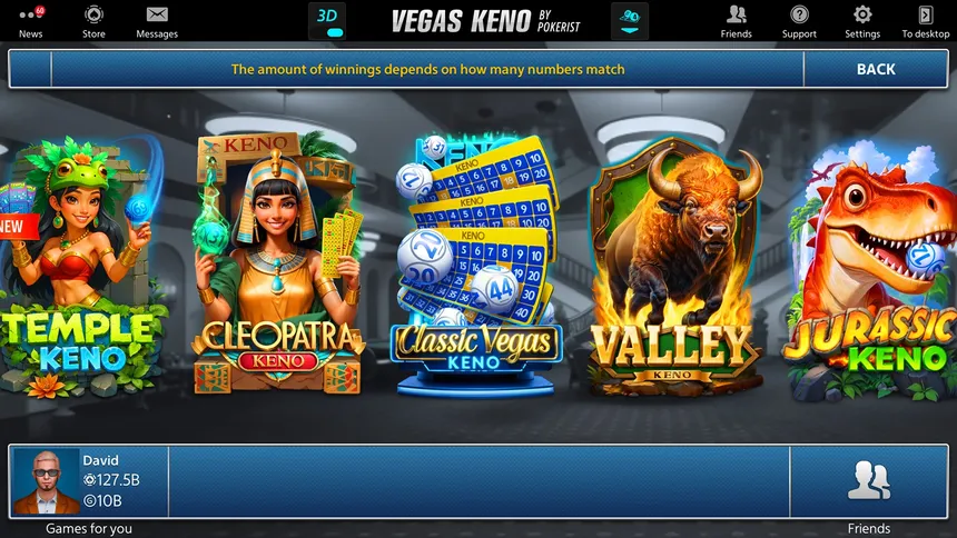 Скриншот 6 к игре Vegas Keno от Pokerist