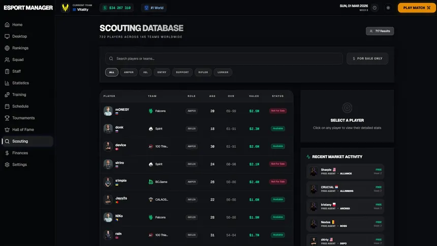 Скриншот 5 к игре Esports Manager: FPS