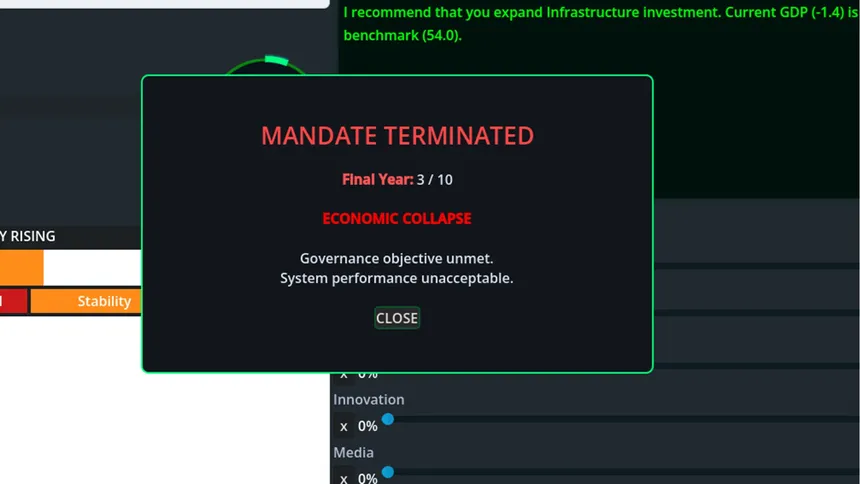 Скриншот 6 к игре Provisional Authority: An AI Governance Simulation