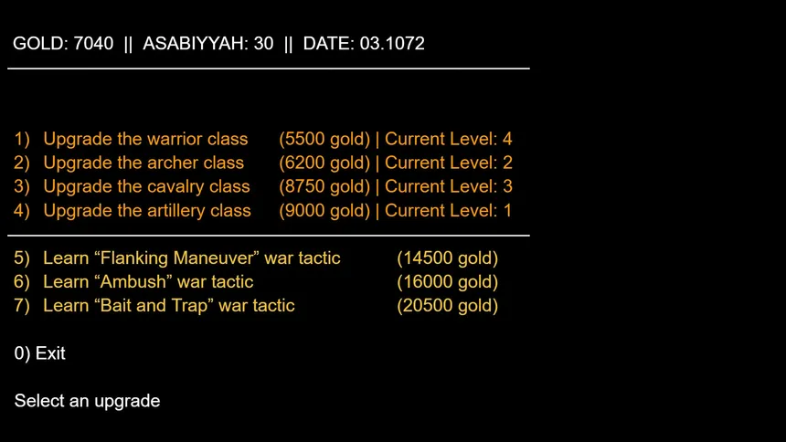 Скриншот 5 к игре Khaldun: Text Based Strategy