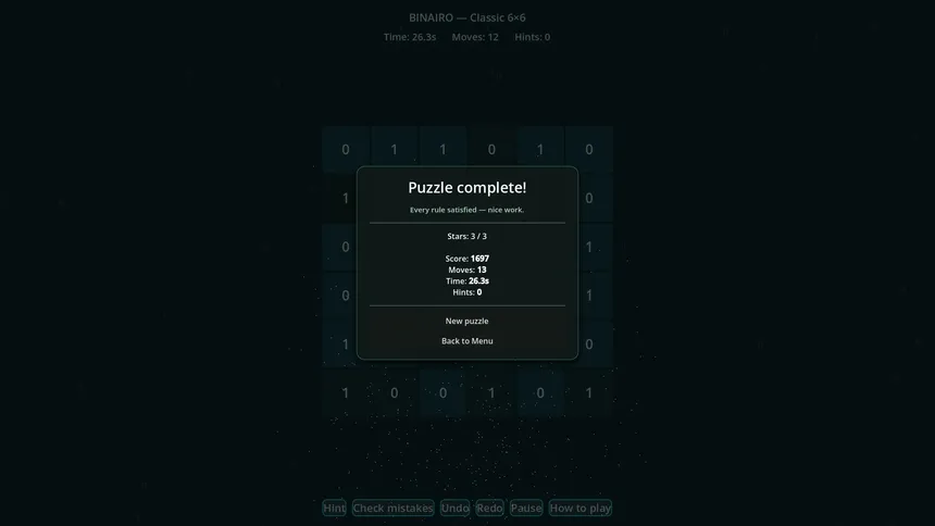 Скриншот 5 к игре Binairo - Takuzu