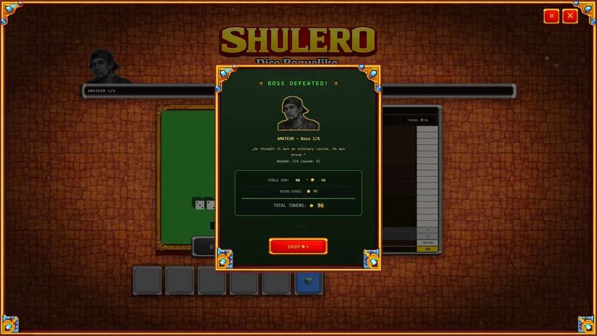 Скриншот 5 к игре SHULERO – Dice Roguelike