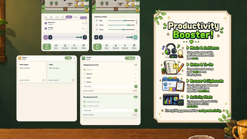 Скриншот 8 к игре MyBiz: Pomodoro Desk Tycoon