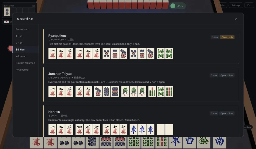 Скриншот 8 к игре Agari — Riichi Mahjong