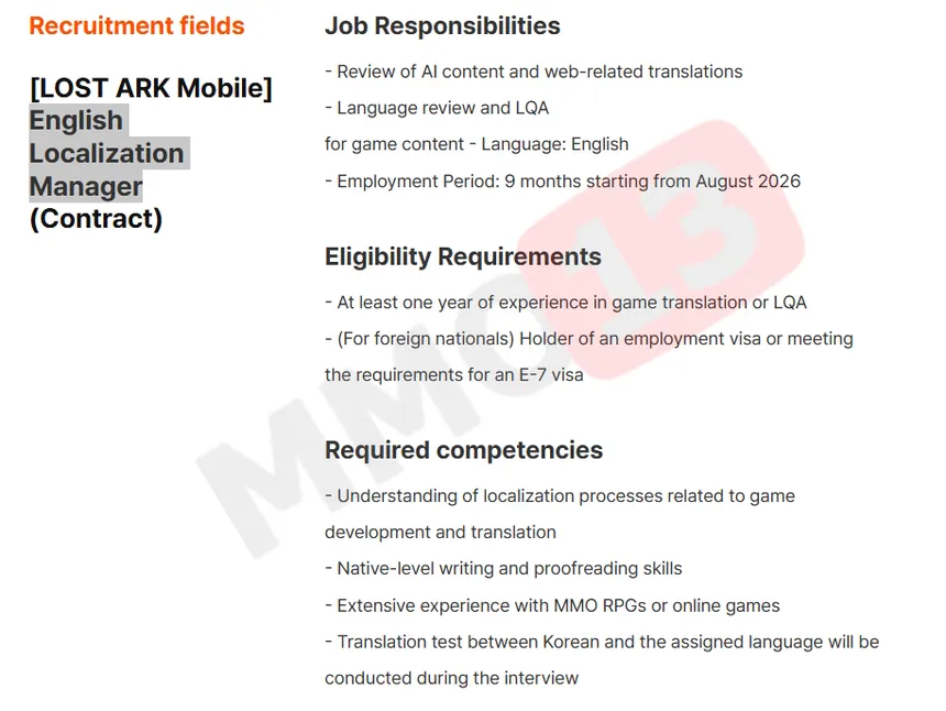 Lost Ark Mobile получит текстовый перевод на десять языков, но русского среди них нет