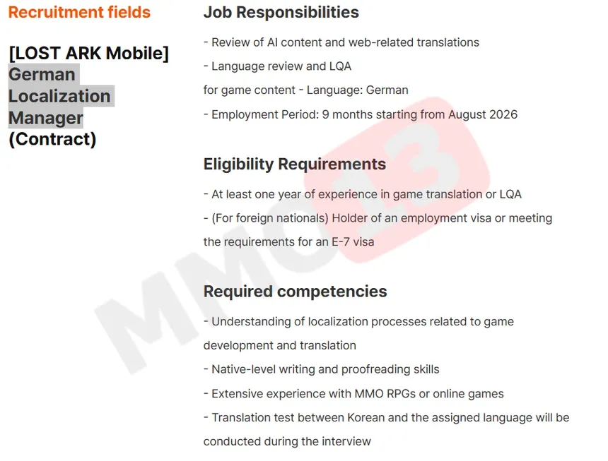 Lost Ark Mobile получит текстовый перевод на десять языков, но русского среди них нет