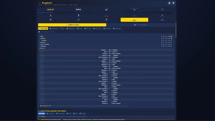 Скриншот 8 к игре Sim: World Cup Manager