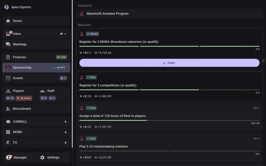 Скриншот 7 к игре ESMO: Esports Manager Online
