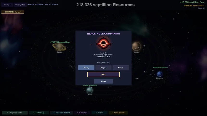 Скриншот 5 к игре Space Civilization Clicker