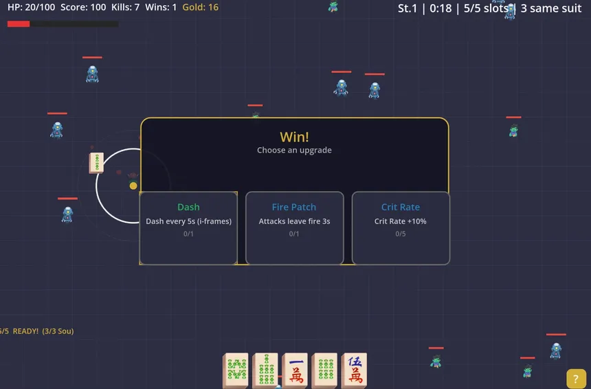 Скриншот 5 к игре Tilebound:Mahjong Survivors