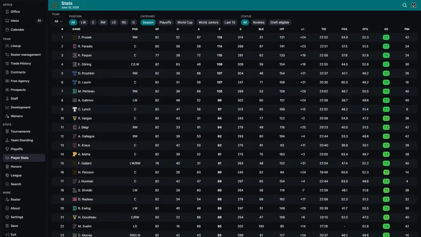 Скриншот 5 к игре Hockey Legacy Manager 27