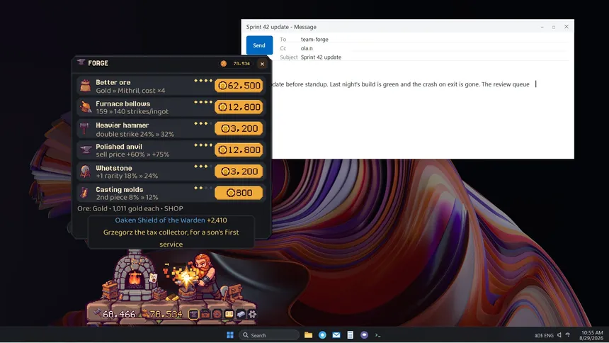 Скриншот 5 к игре My Desktop Dwarf: Taskbar Forge
