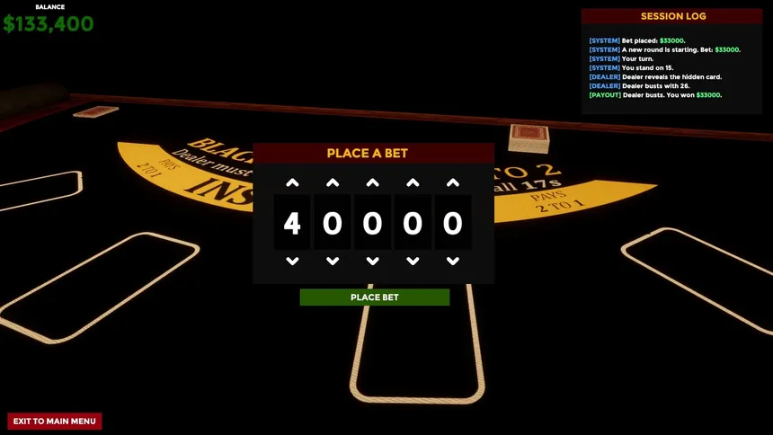 Скриншот 5 к игре Blackjack Simulator 2027