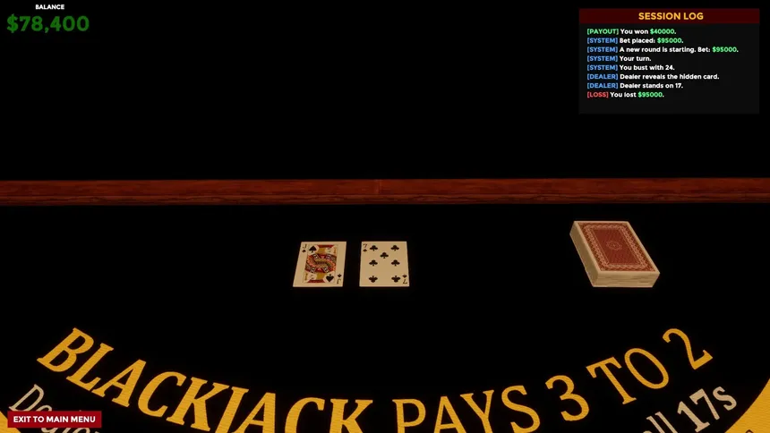 Скриншот 7 к игре Blackjack Simulator 2027