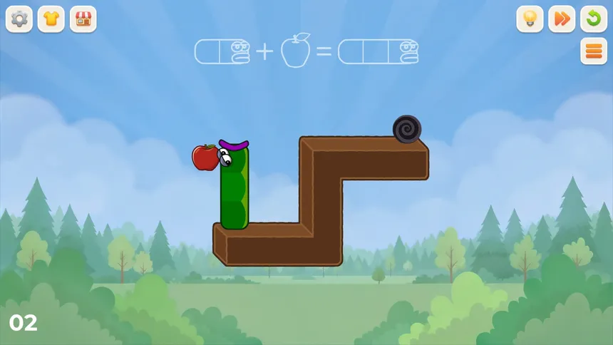 Скриншот 1 к игре Apple Worm: Logic Puzzle