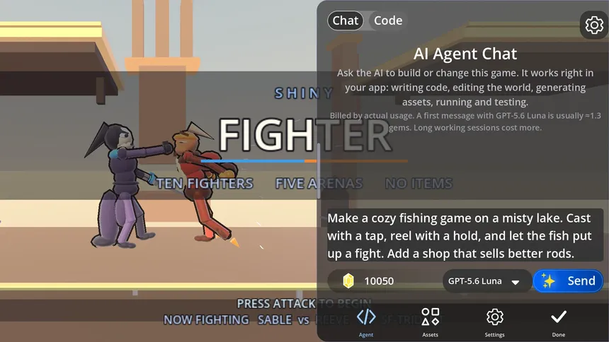 Скриншот 1 к игре Shiny Gen: AI Game Maker