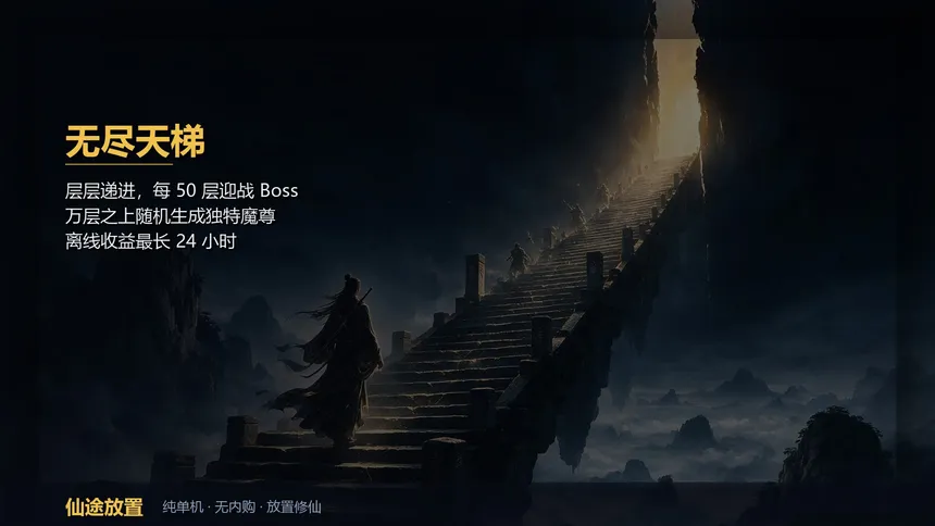 Скриншот 1 к игре 仙途放置：无尽天梯和完美装备